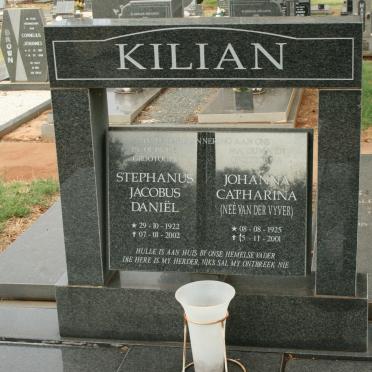 KILIAN Stephanus Jacobus Daniel 1922-2002 &amp; Johanna Catharina VAN DER VYVER 1925-2001