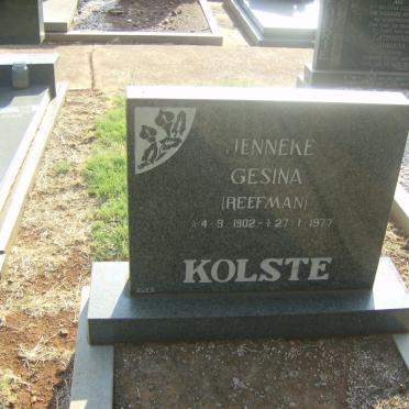 KOLSTE Jenneke Gesina nee REEFMAN 1902-1977