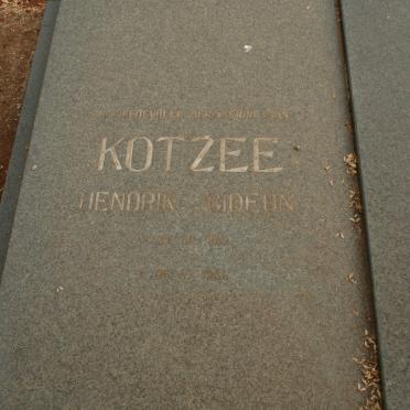 KOTZEE Hendrik Gideon 1907-1936