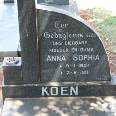 KOEN Anna Sophia 1907-1981