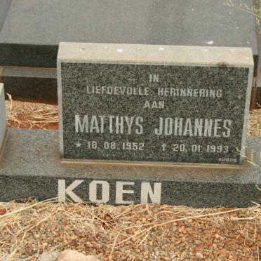 KOEN Matthys Johannes 1952-1993