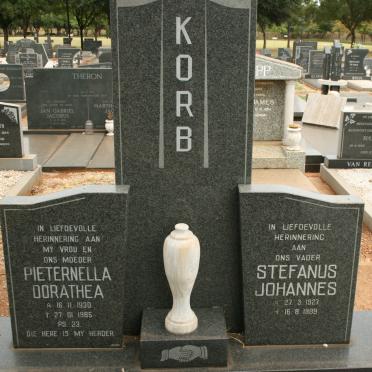 KORB Stefanus Johannes 1927-1989 &amp; Pieternella Dorathea 1930-1985