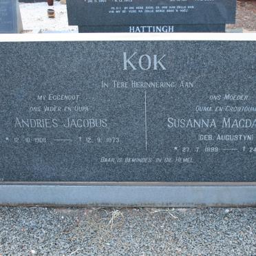 KOK Andries Jacobus 1908-1973 &amp; Susanna Magdalena AUGUSTYN 1899-1991