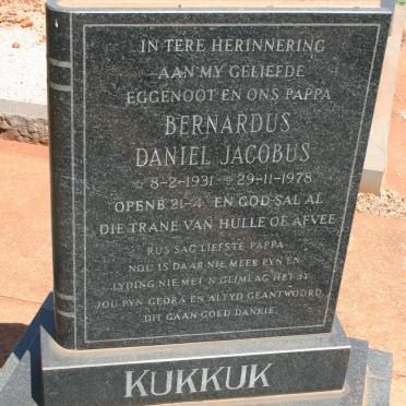 KUKKUK Bernardus Daniel Jacobus 1931-1978