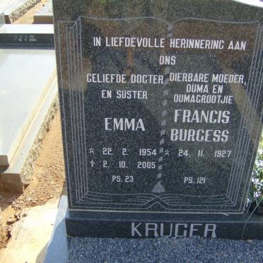 KRUGER Francis Burgess 1927- :: KRUGER Emma 1954-2005