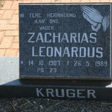 KRUGER Zacharias Leonardus 1907-1989