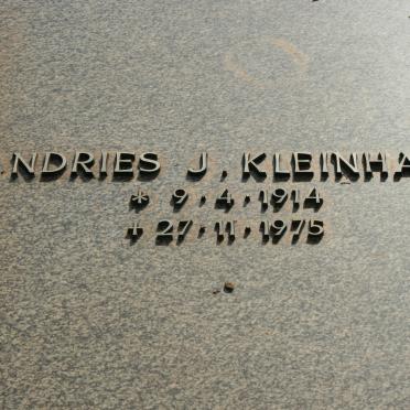 KLEINHAUS Andries J. 1914-1975