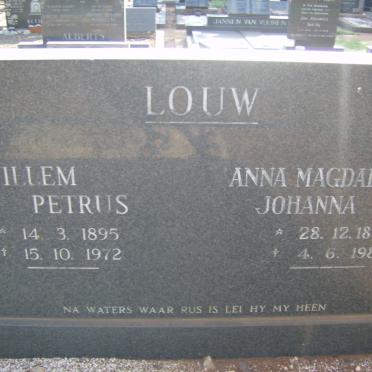 LOUW Willem Petrus 1895-1972 &amp; Anna Magdalena Johanna 1893-1982