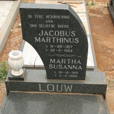 LOUW Jacobus Marthinus 1917-1984 Martha Susanna 1919-1995