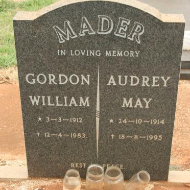 MADER Gordon William 1912-1983 &amp; Audrey May 1914-1995