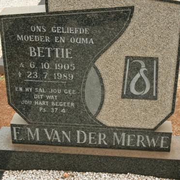 MERWE E.M., van der 1905-1989