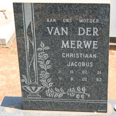 MERWE Christiaan Jacobus, van der 1931-1982