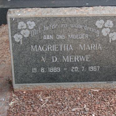 MERWE Magrietha Maria, v.d. 1889-1967