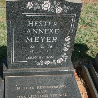 MEYER Hester Anneke 1978-1985