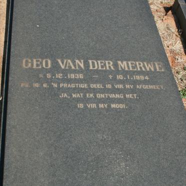 MERWE Geo, van der 1936-1994