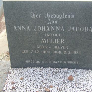MEIJER Anna Johanna Jacoba nee V.D. HEEVER 1882-1974