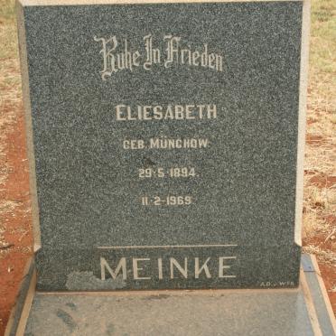 MEINKE Eliesabeth nee MÜNCHOW 1894-1969
