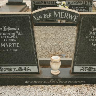 MERWE Wessel, van der 1916-1981 &amp; Martie 1921-