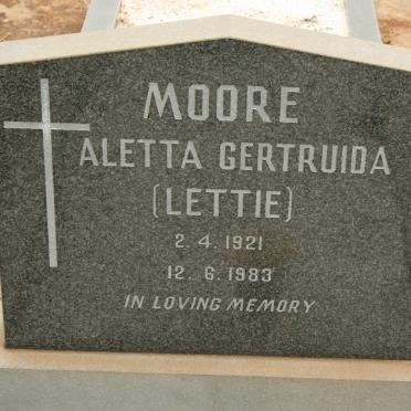 MOORE Aletta Gertruida 1921-1983