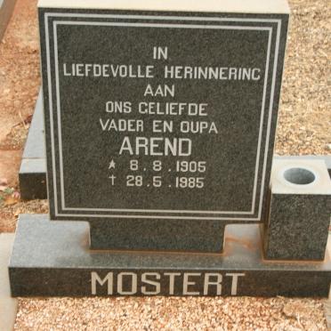 MOSTERT Arend 1905-1985