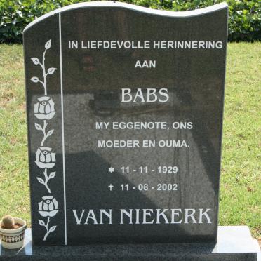 NIEKERK Babs, van 1929-2002