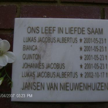 NIEUWENHUIZEN, Jansen van