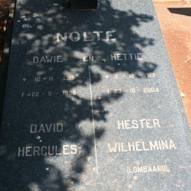 NOLTE David Hercules 1915-1980 &amp; Hester Wilhelmina LOMBAARD 1917-2004