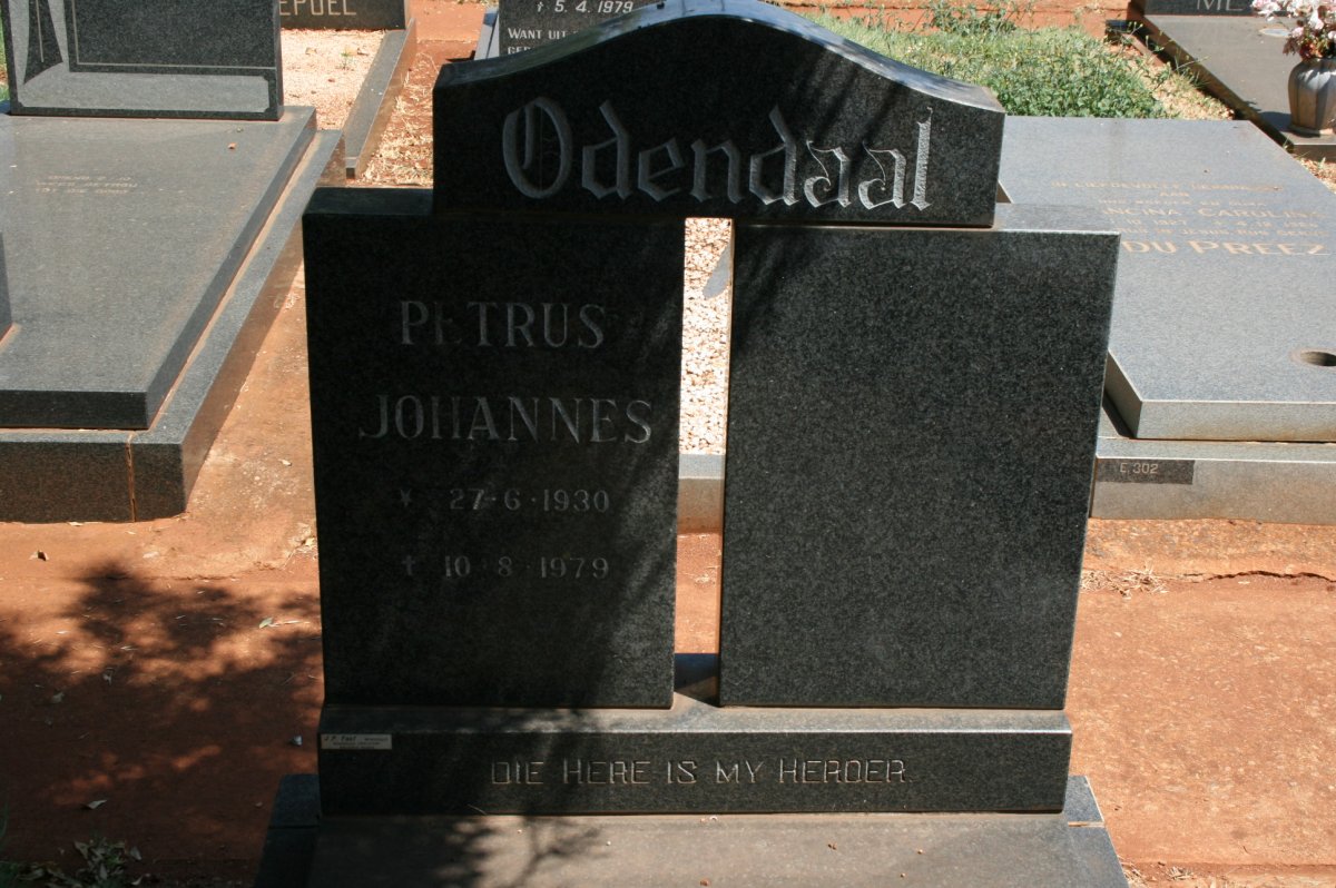 ODENDAAL Petrus Johannes 1930-1979