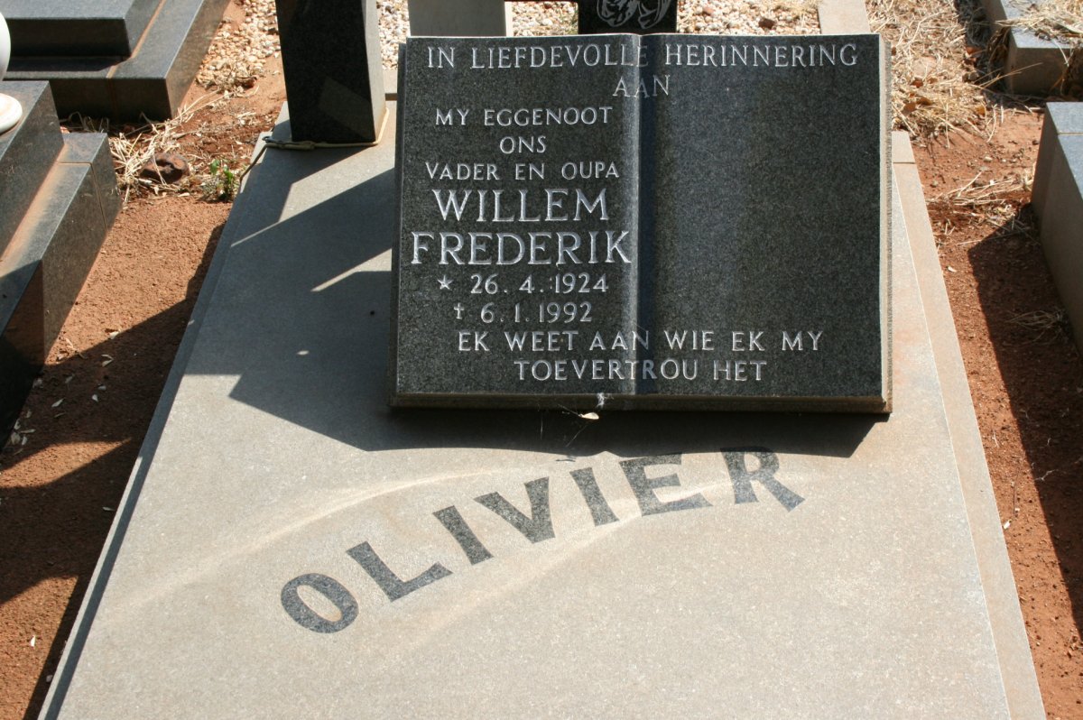 OLIVIER Willem Frederik 1924-1992