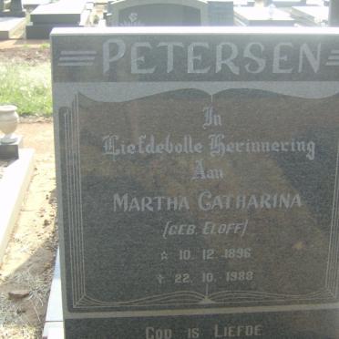 PETERSEN Martha Catharina nee ELOFF 1896-1988