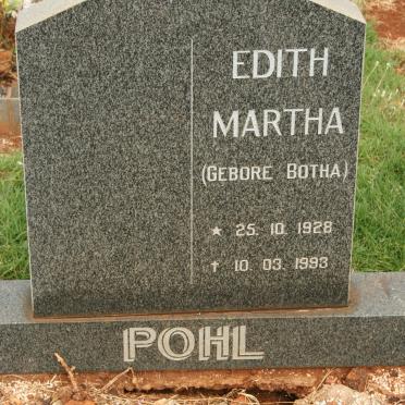 POHL Edith Martha nee BOTHA 1928-1993