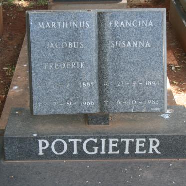 POTGIETER Marthinus Jacobus Frederik 1885-1966 &amp; Francina Susanna 1894-1983