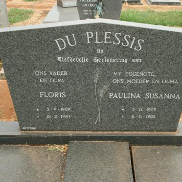 PLESSIS Floris, du 1909-1987 &amp; Paulina Susanna 1909-1985