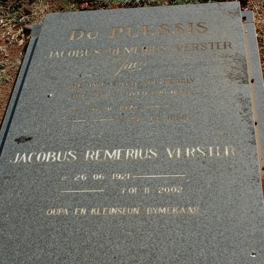 PLESSIS Jacobus Remerius Verster, du 1974-1989 :: DU PLESSIS Jacobus Remerius Verster 1921-2002