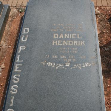 PLESSIS Daniel Hendrik, du 1921-1991