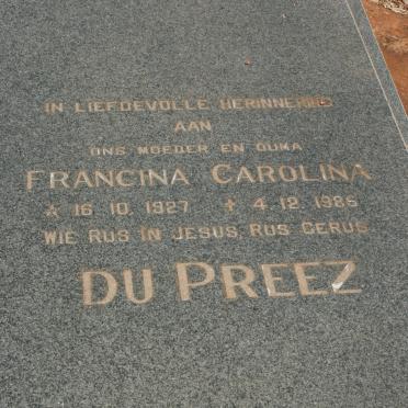 PREEZ Francina Carolina, du 1927-1986