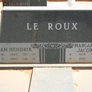ROUX Jan Hendrik, le 1899-1983 &amp; Margarietha Jacomina 1908-1993