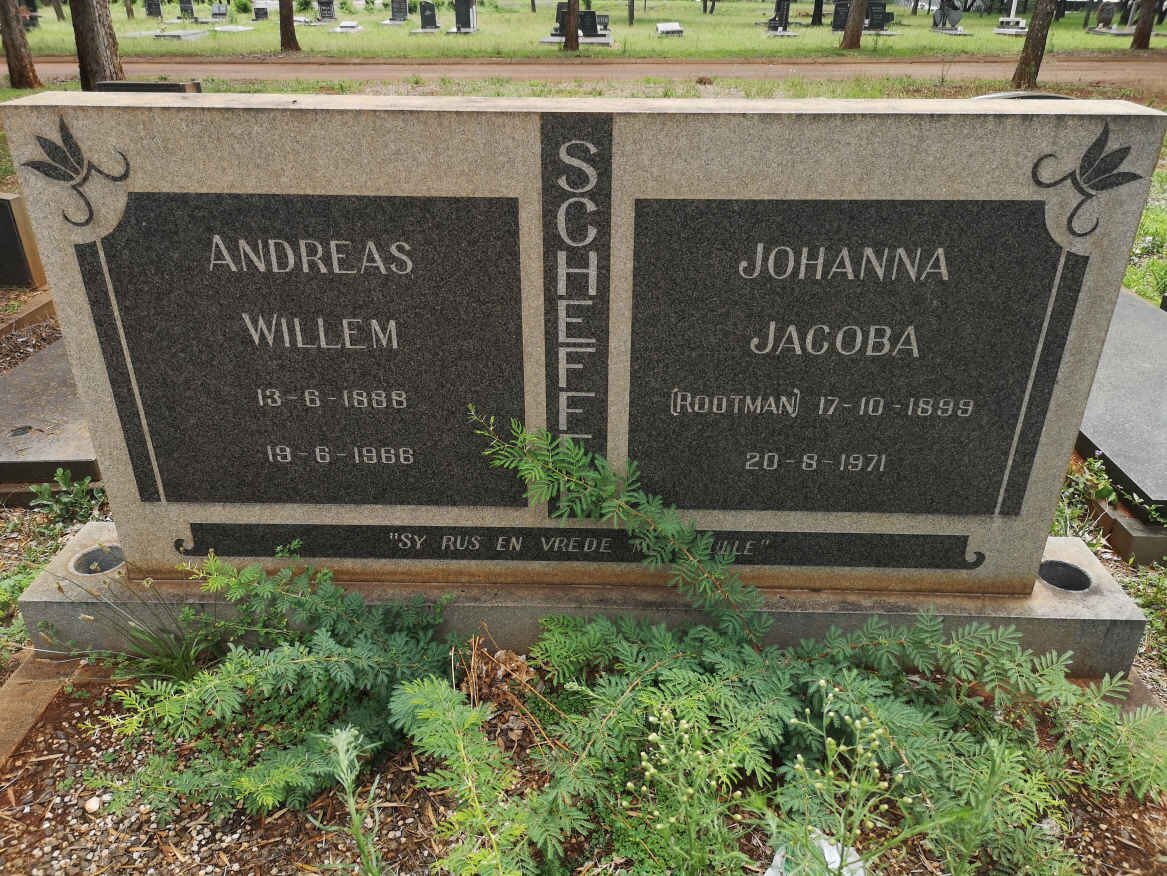 SCHEFFER Andreas Willem 1888-1966 &amp; Johanna Jacoba ROOTMAN 1899-1971