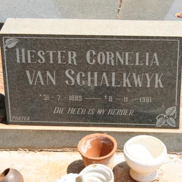 SCHALKWYK Hester Cornelia, van 1889-1981