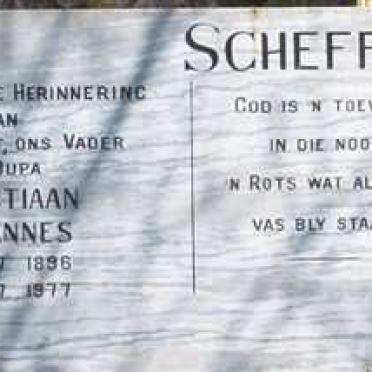 SCHEFFER Christiaan Johannes 1896-1977 &amp; Christina Johanna 1896-1978