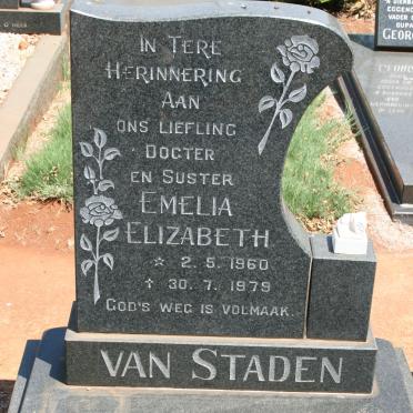 STADEN Emelia Elizabeth, van 1960-1979