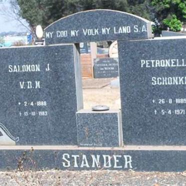 STANDER Salomon J.V.D.M. 1888-1983 &amp;  Petronella J. SCHONKEN 1889-1971