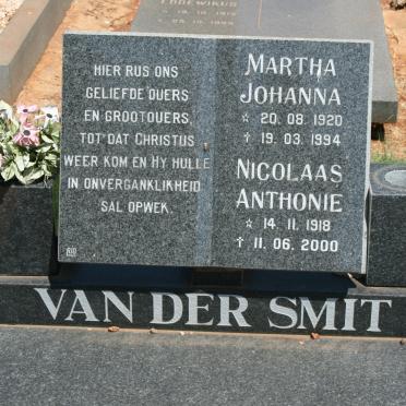 SMIT Nicolaas Anthonie, van der 1918-2000 &amp; Martha Johanna 1920-1994