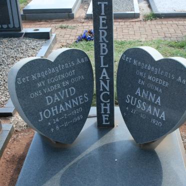 TERBLANCHE David Johannes 1920-1989 &amp; Anna Sussana 1920-