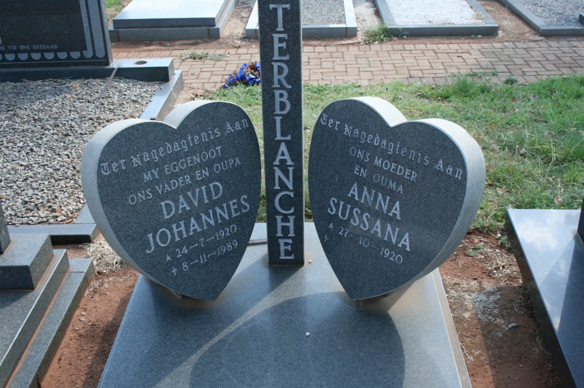 TERBLANCHE David Johannes 1920-1989 & Anna Sussana 1920-