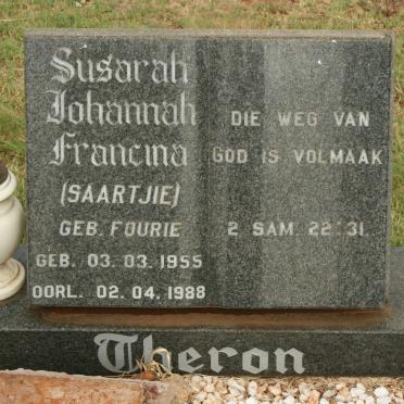 THERON Susarah Johannah Francina nee FOURIE 1955-1988