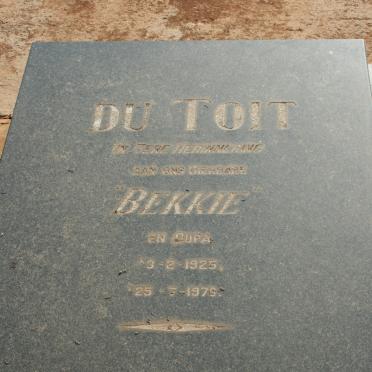 TOIT Bekkie, du 1925-1976