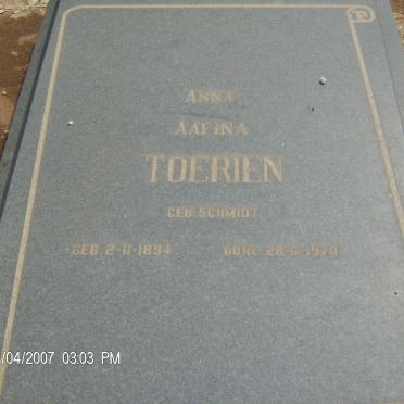 TOERIEN Anna Aafina nee SCHMIDT 1894-1970