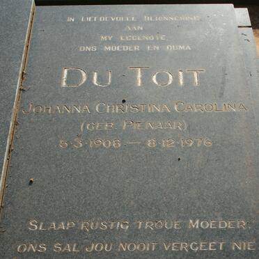 TOIT Johanna Christina Carolina, du nee PIENAAR 1908-1976