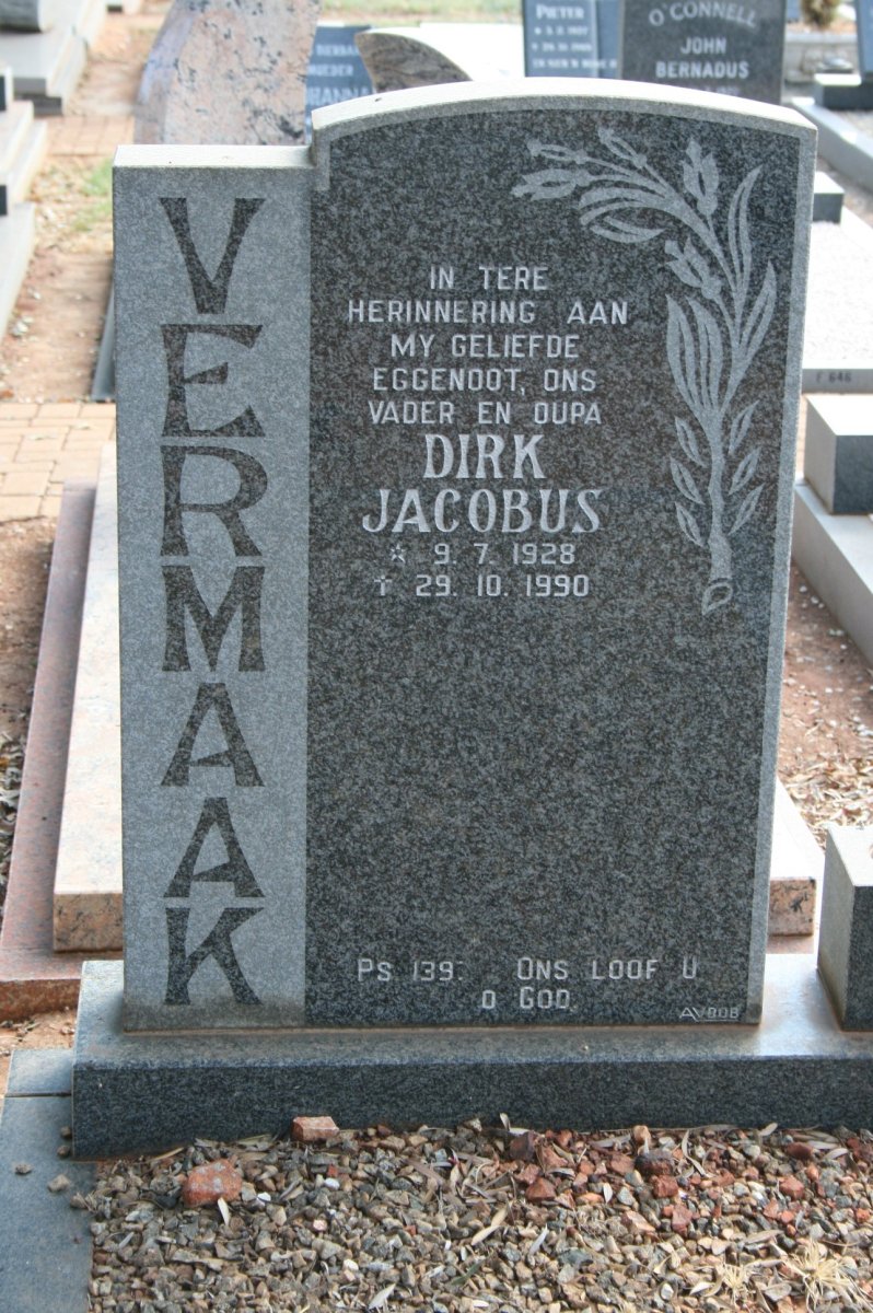 VERMAAK Dirk Jacobus 1928-1990